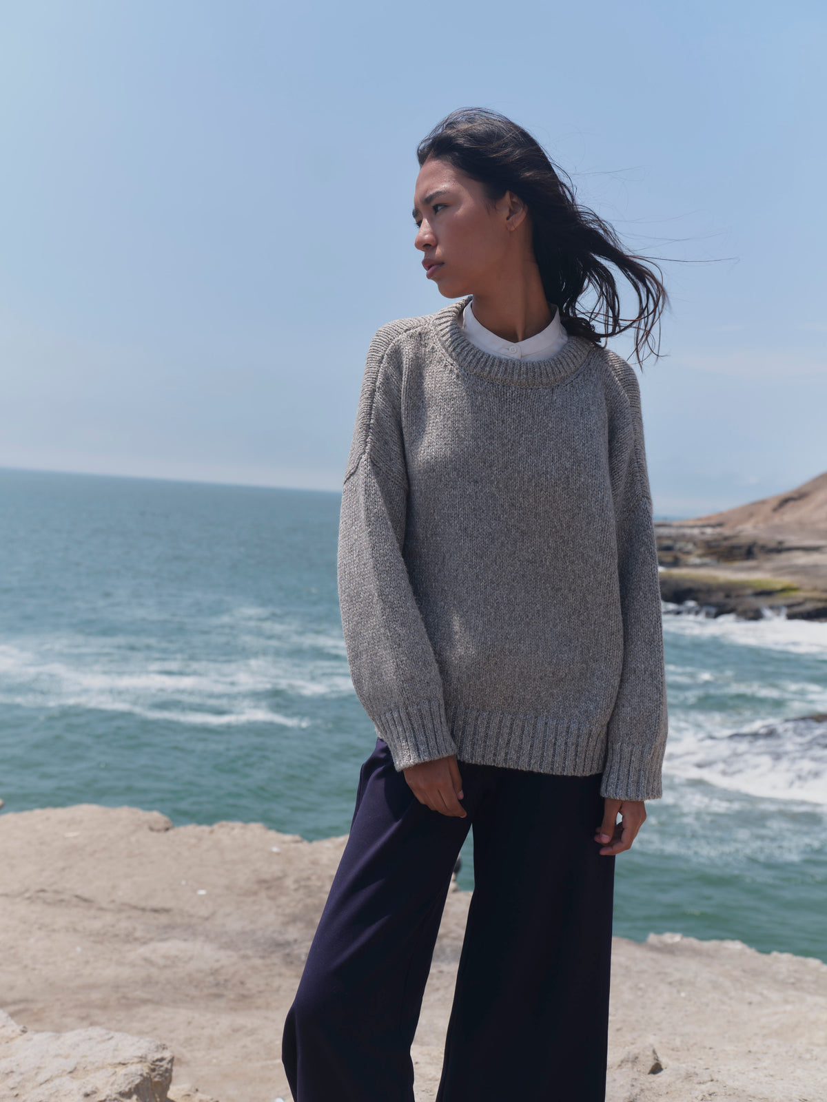 Alpaka Pullover Vero in Grau von Manuela Bedford