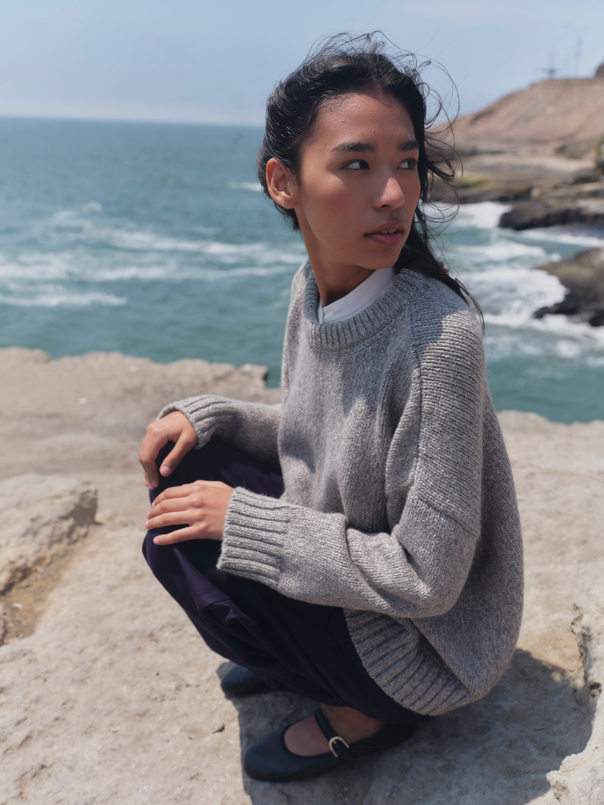 Alpaka Pullover Vero in Grau von Manuela Bedford