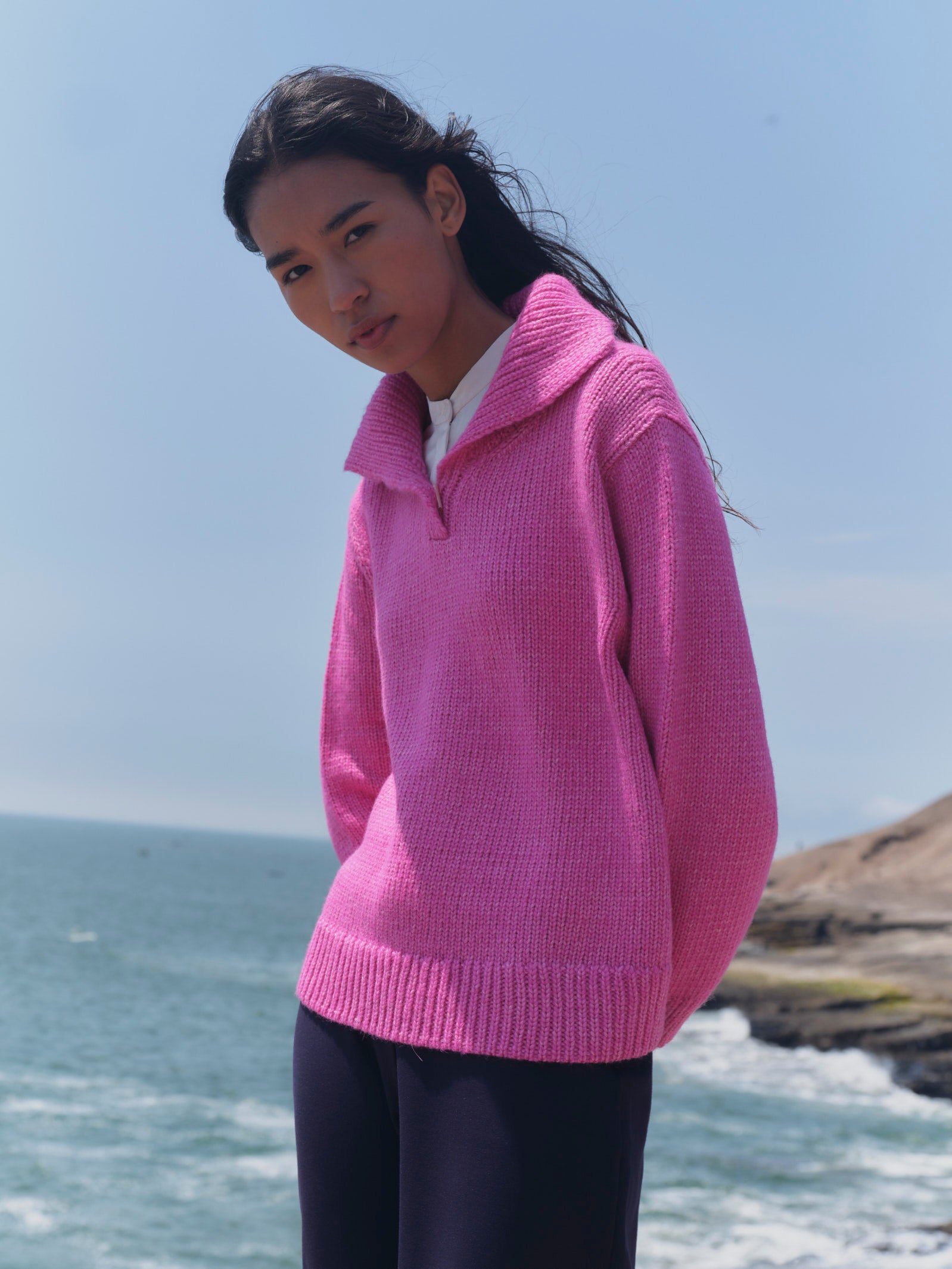 Alpaka Pullover Viacha in Fuchsia von Manuela Bedford