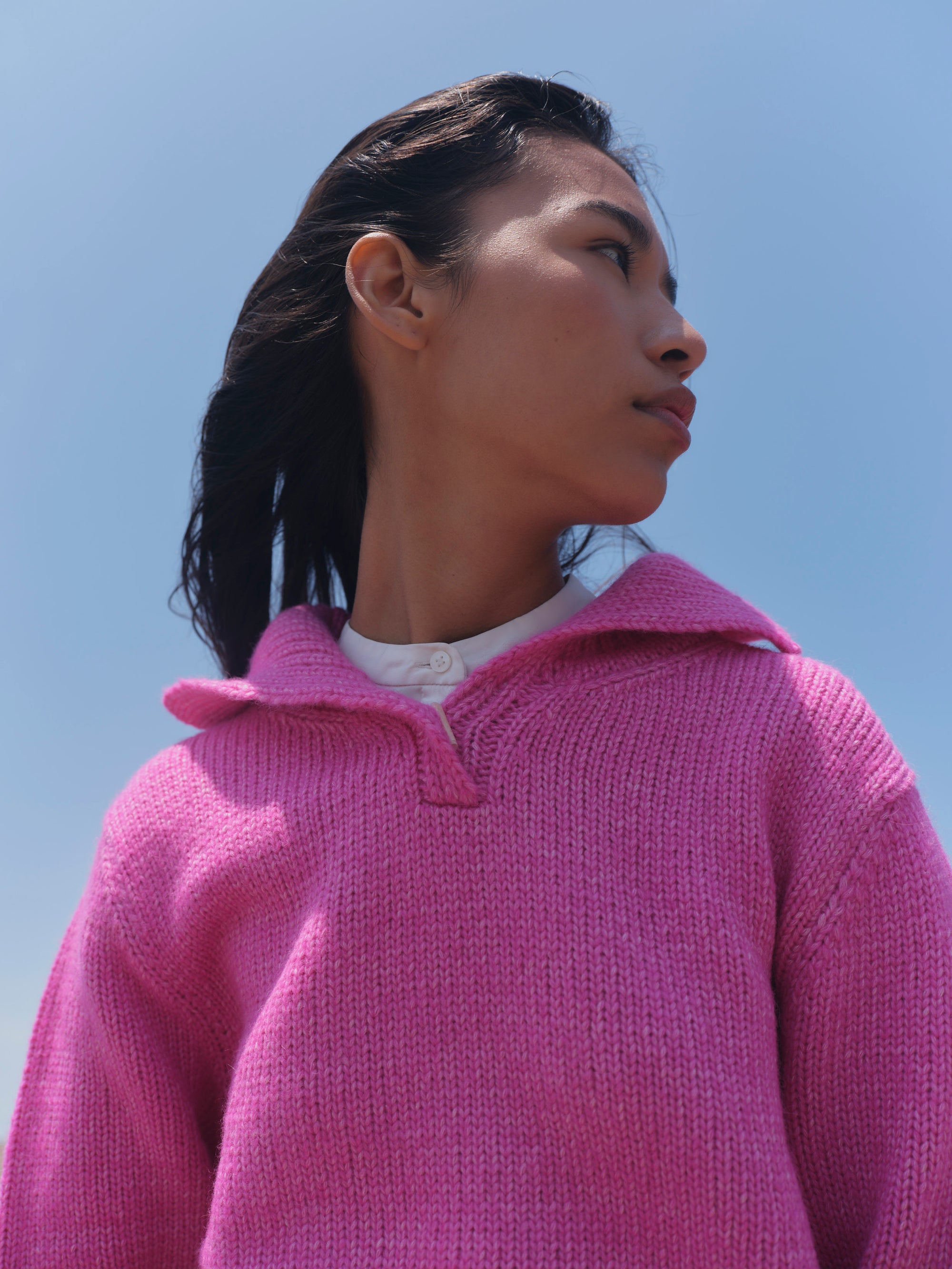 Alpaka Pullover Viacha in Fuchsia von Manuela Bedford