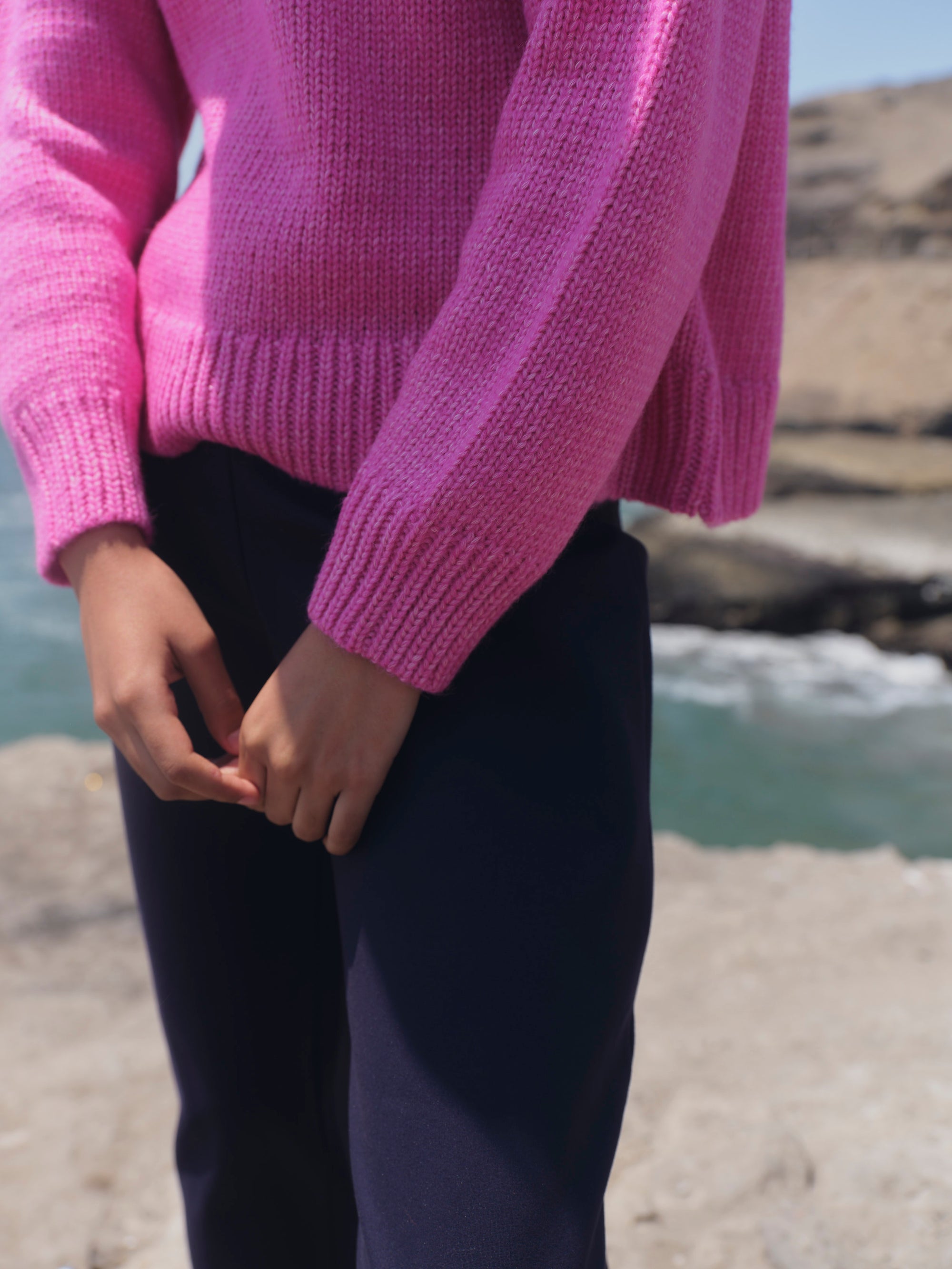 Alpaka Pullover Viacha in Fuchsia von Manuela Bedford