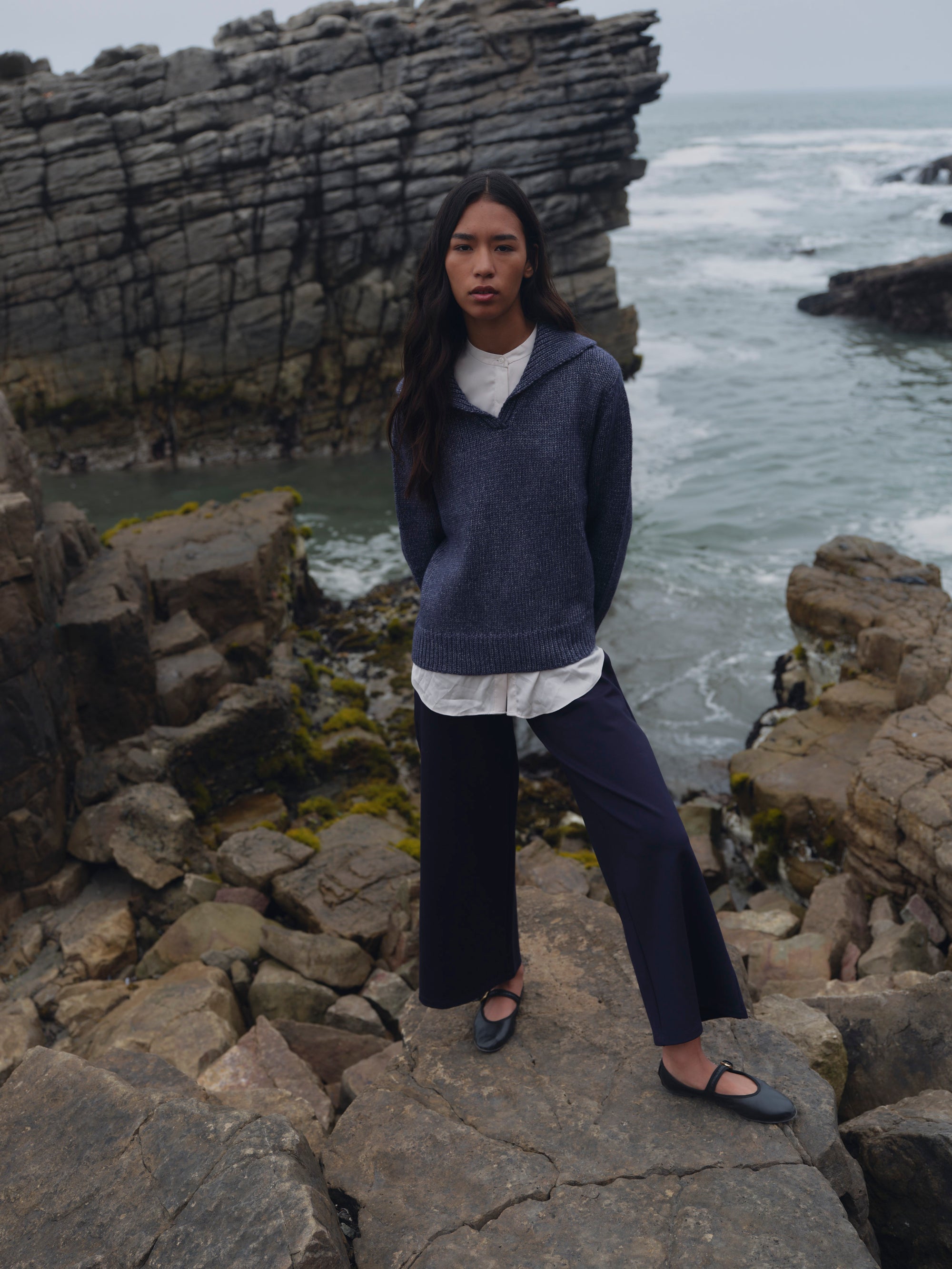 Alpaka Pullover Viacha in Jeans von Manuela Bedford