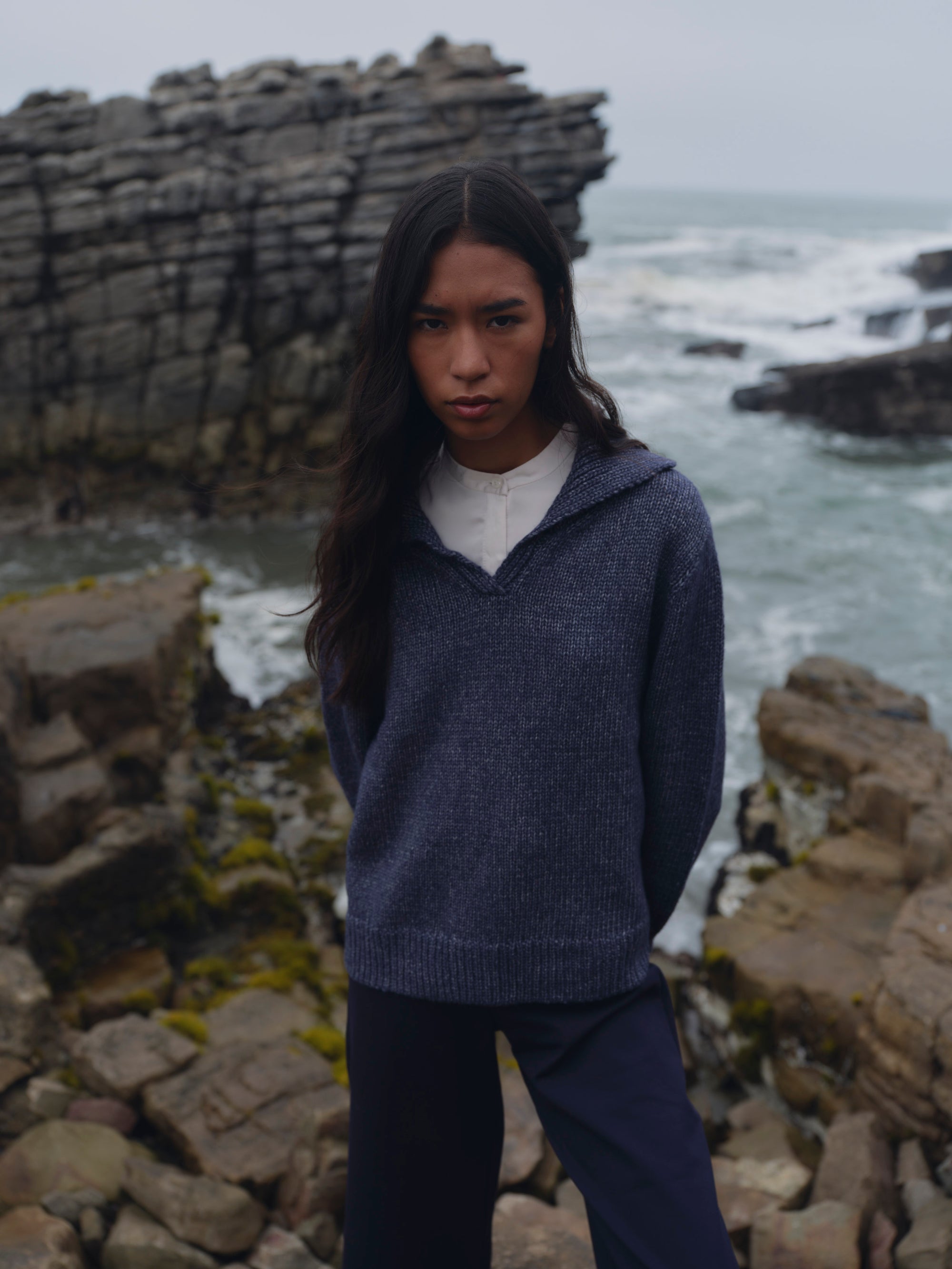 Alpaka Pullover Viacha in Jeans von Manuela Bedford