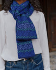 Alpaka Schal Alma in Blau von Manuela Bedford