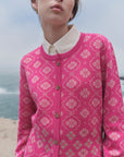 Alpaka Strickjacke ANA in Fuchsia von Manuela Bedford