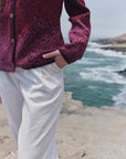 Alpaka Strickjacke JULI in Berry von Manuela Bedford