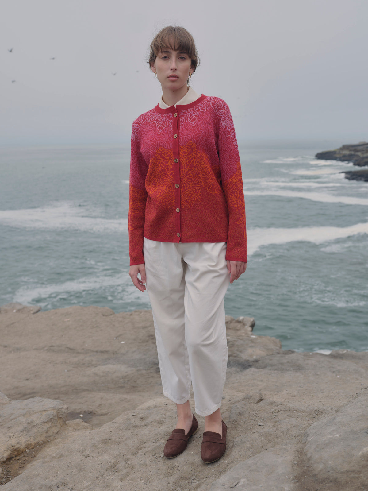 Alpaka Strickjacke JULI in Rot von Manuela Bedford
