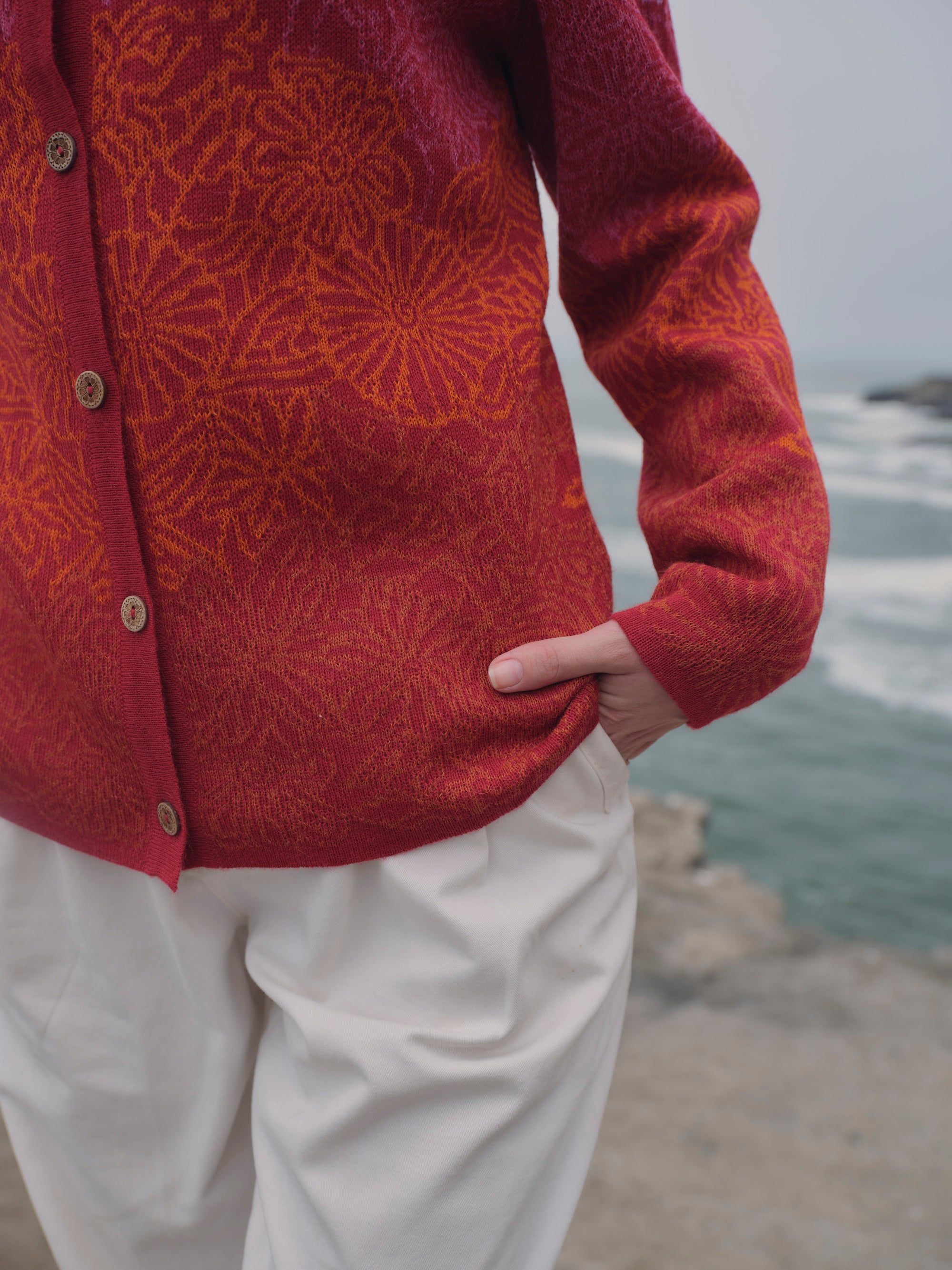 Alpaka Strickjacke JULI in Rot von Manuela Bedford