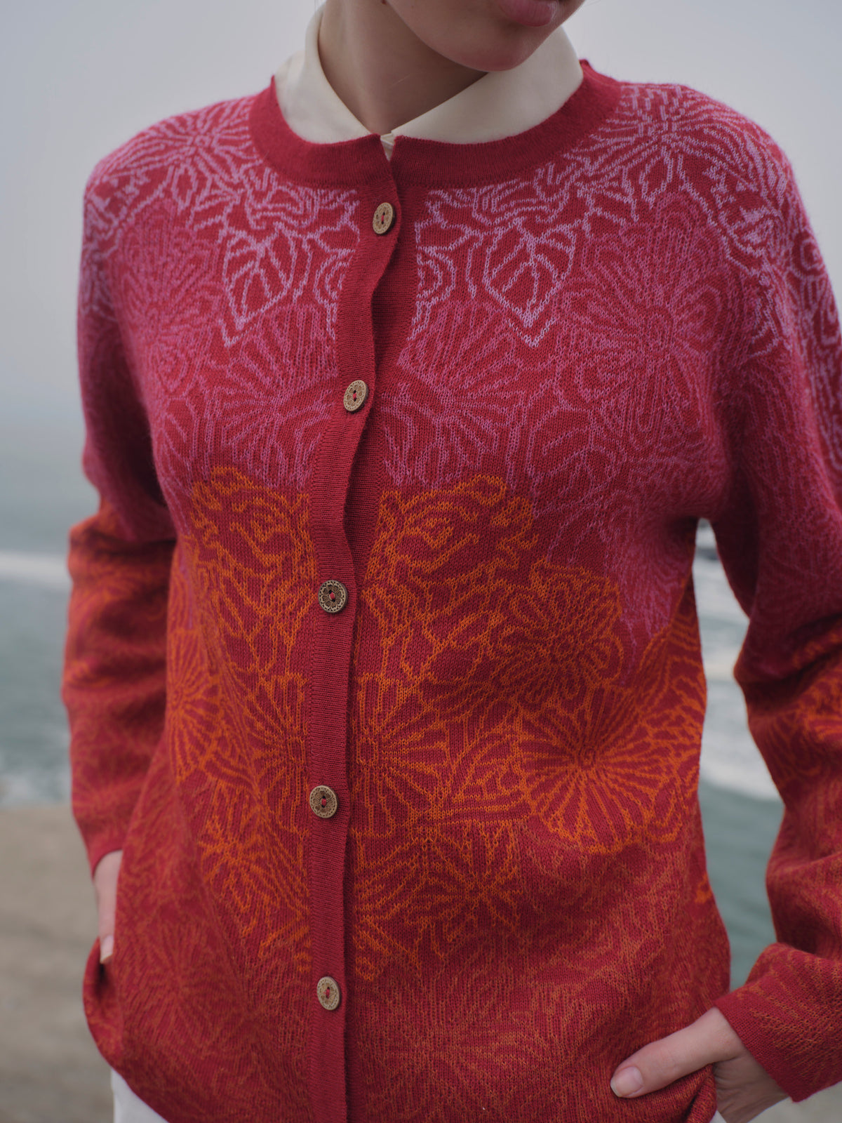 Alpaka Strickjacke JULI in Rot von Manuela Bedford