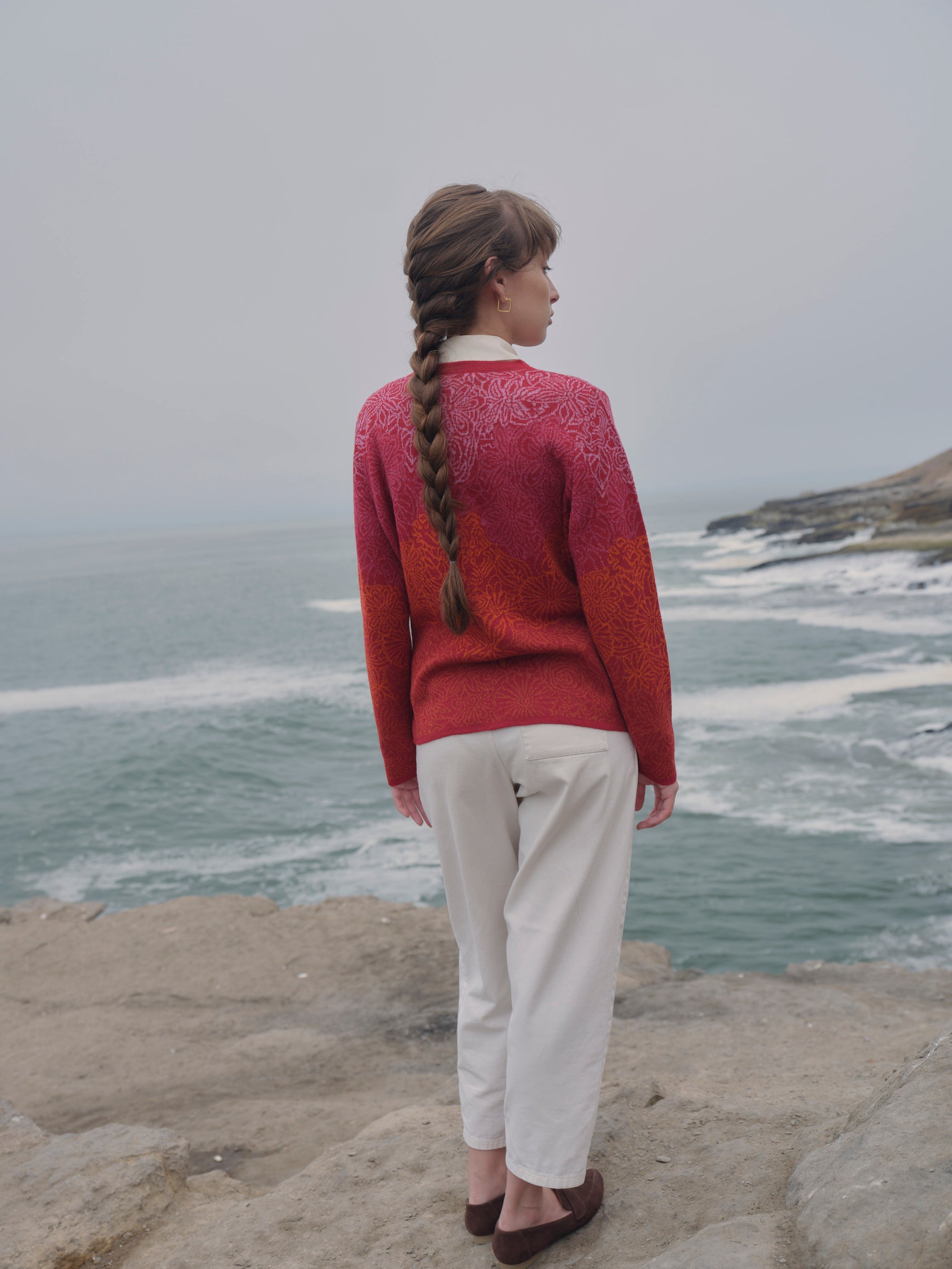 Alpaka Strickjacke JULI in Rot von Manuela Bedford