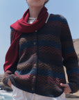 Alpaka Strickjacke Zigzag Andres in Brauntönen von Manuela Bedford