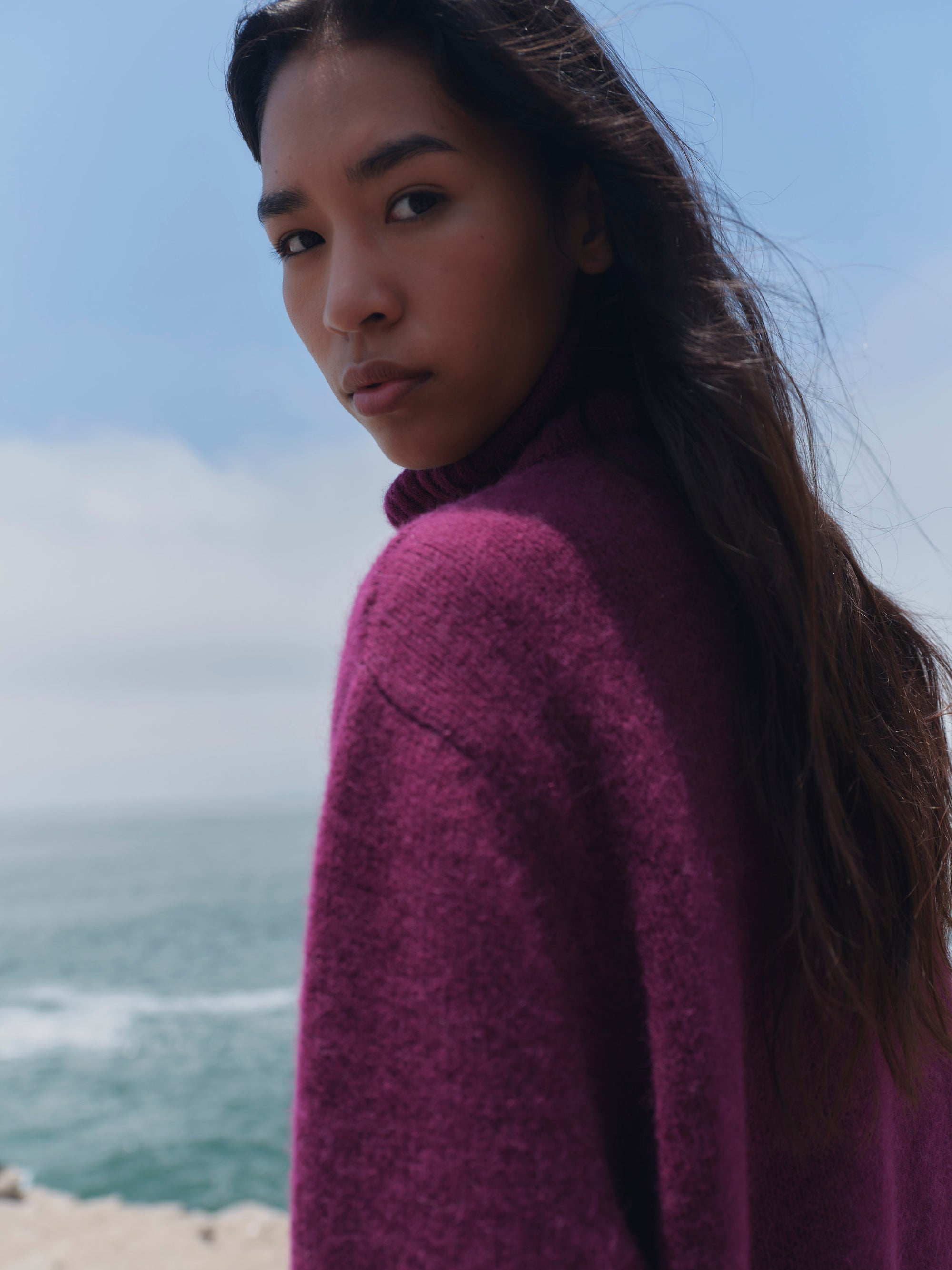 Alpaka Troyer Pullover in Berry von Manuela Bedford