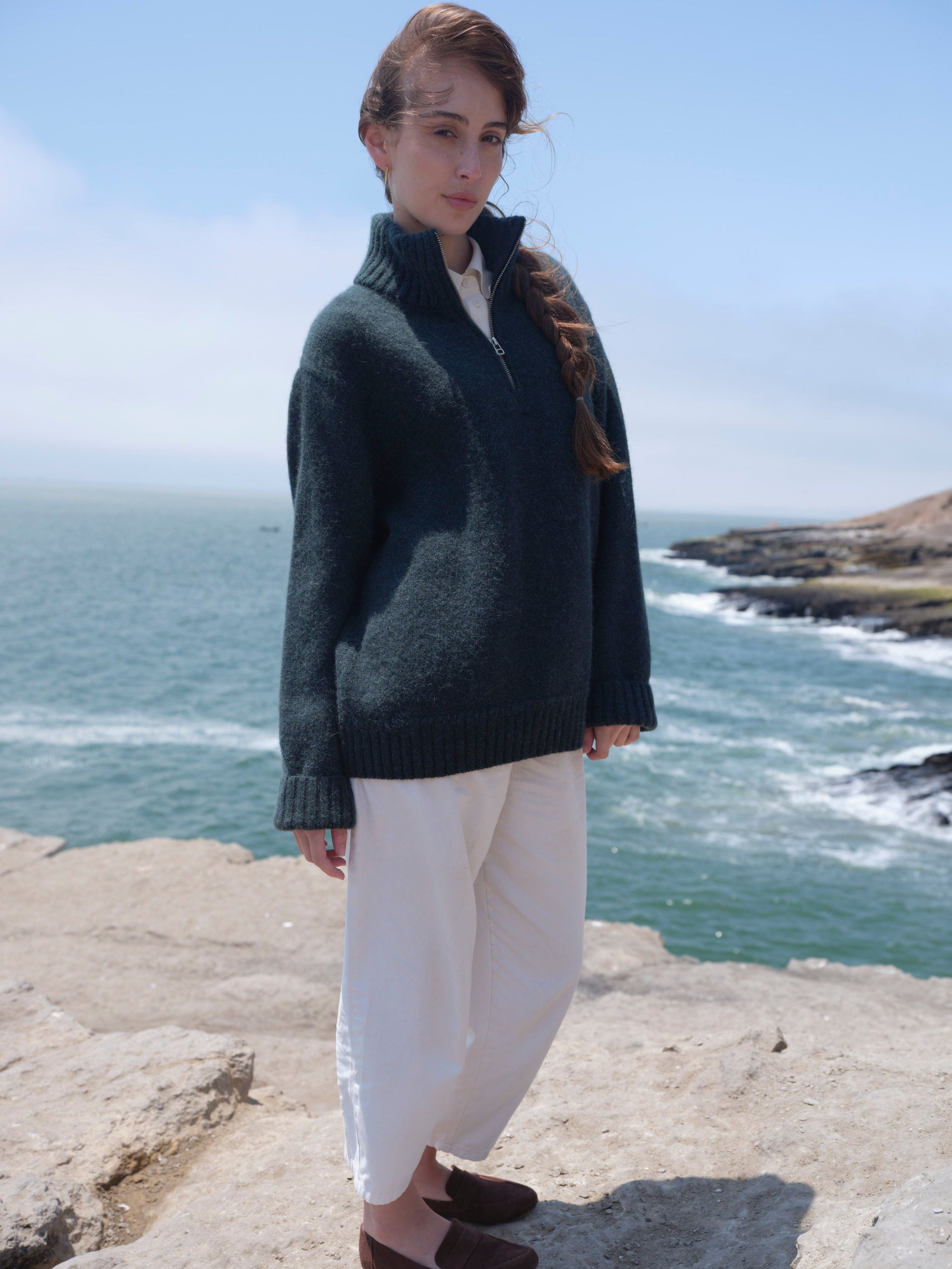 Alpaka Troyer Pullover in Grün von Manuela Bedford