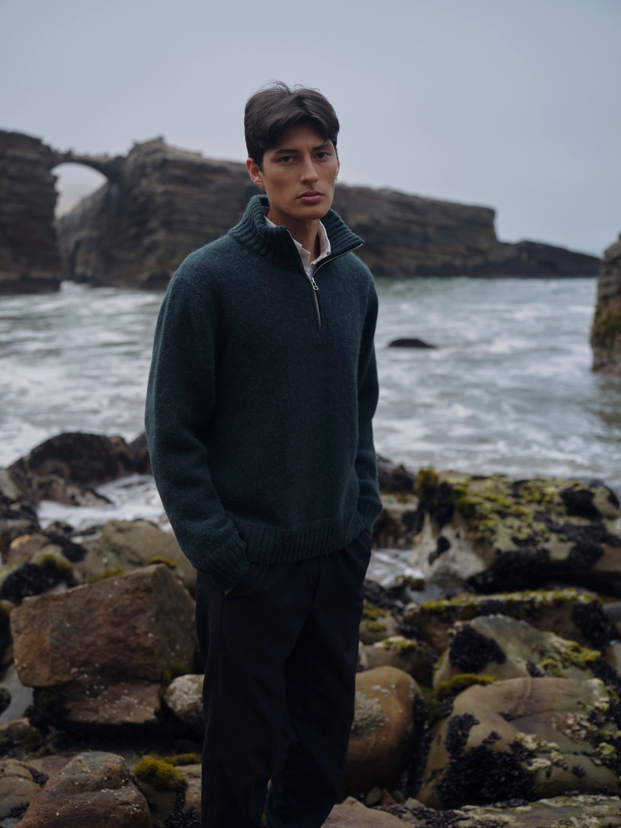 Alpaka Troyer Pullover in Grün von Manuela Bedford