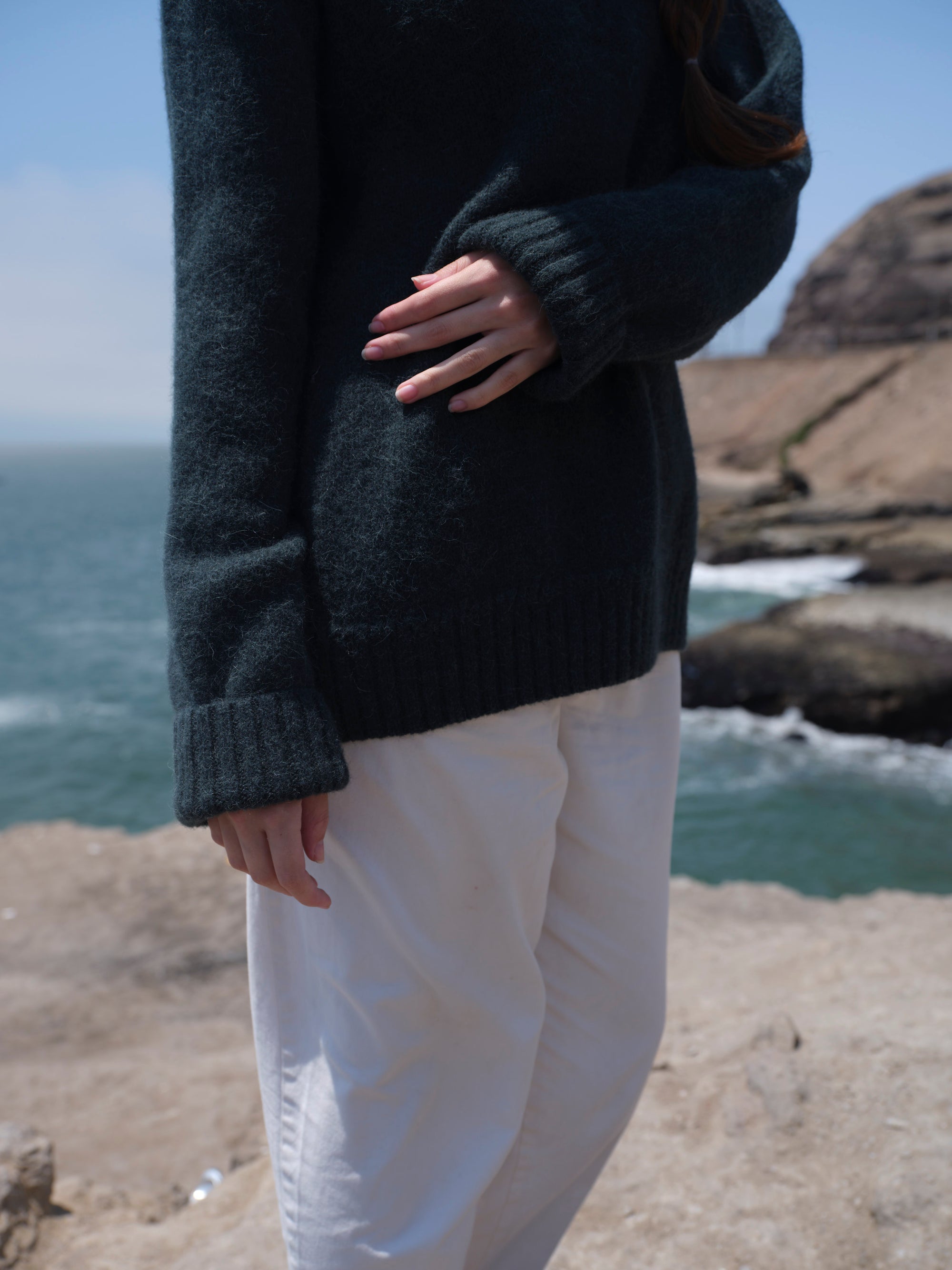 Alpaka Troyer Pullover in Grün von Manuela Bedford