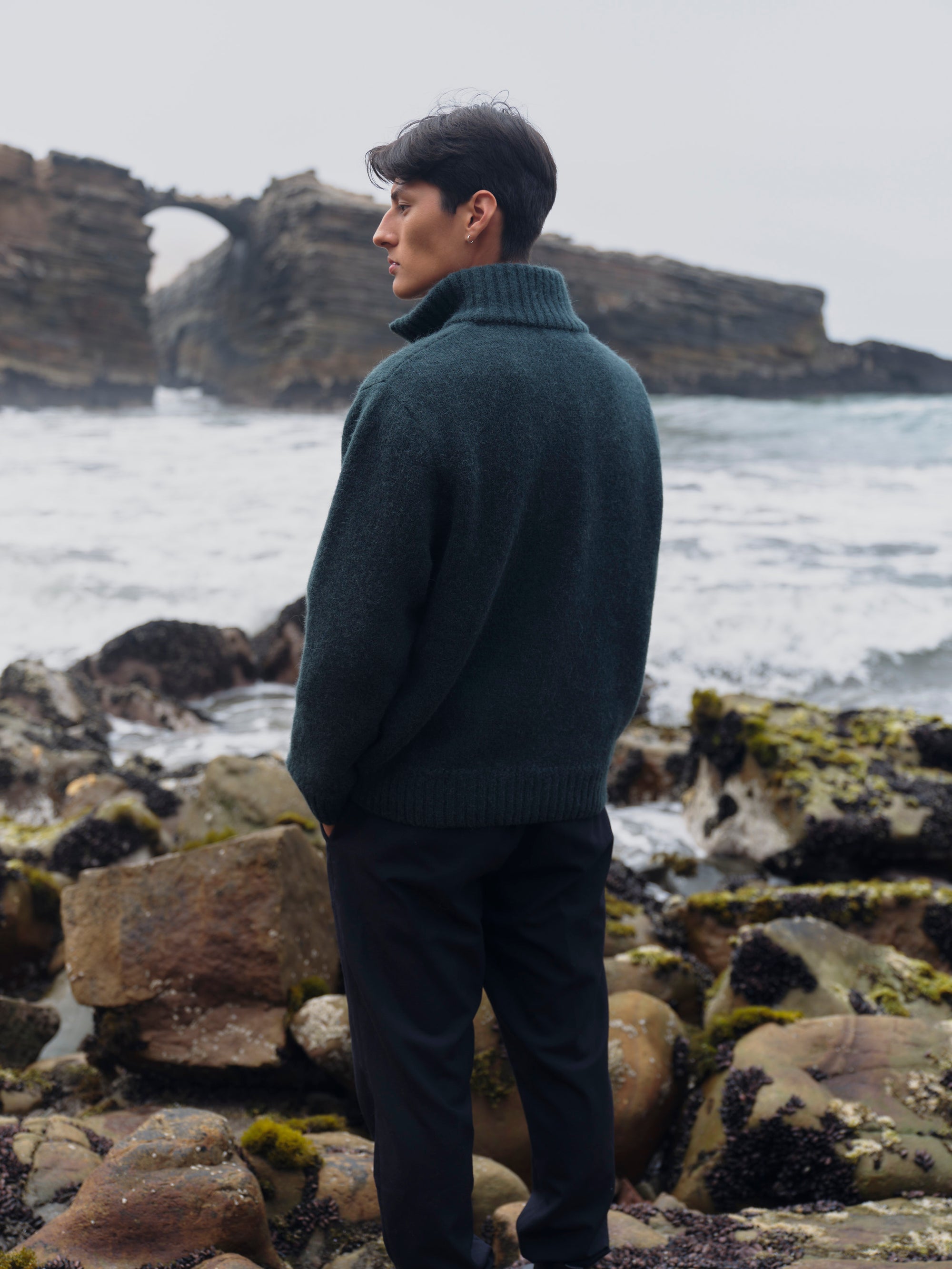 Alpaka Troyer Pullover in Grün von Manuela Bedford