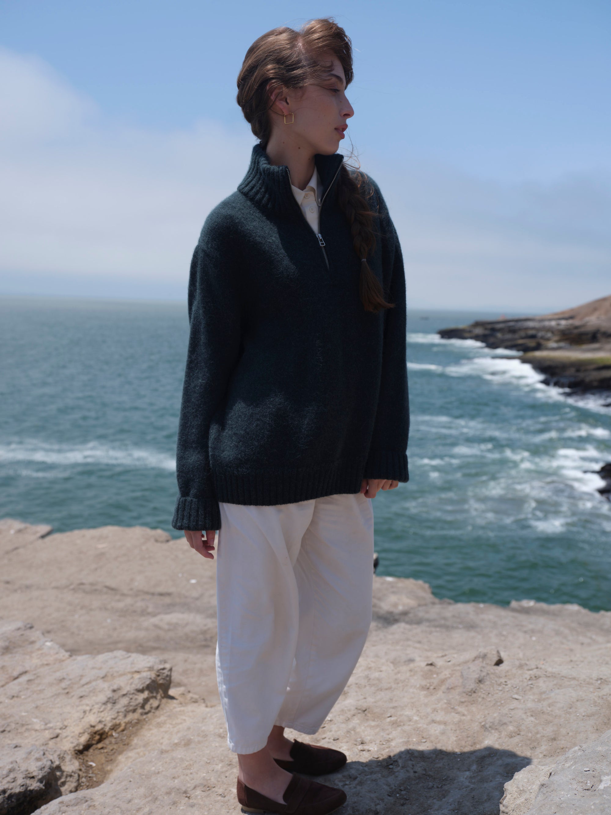 Alpaka Troyer Pullover in Grün von Manuela Bedford