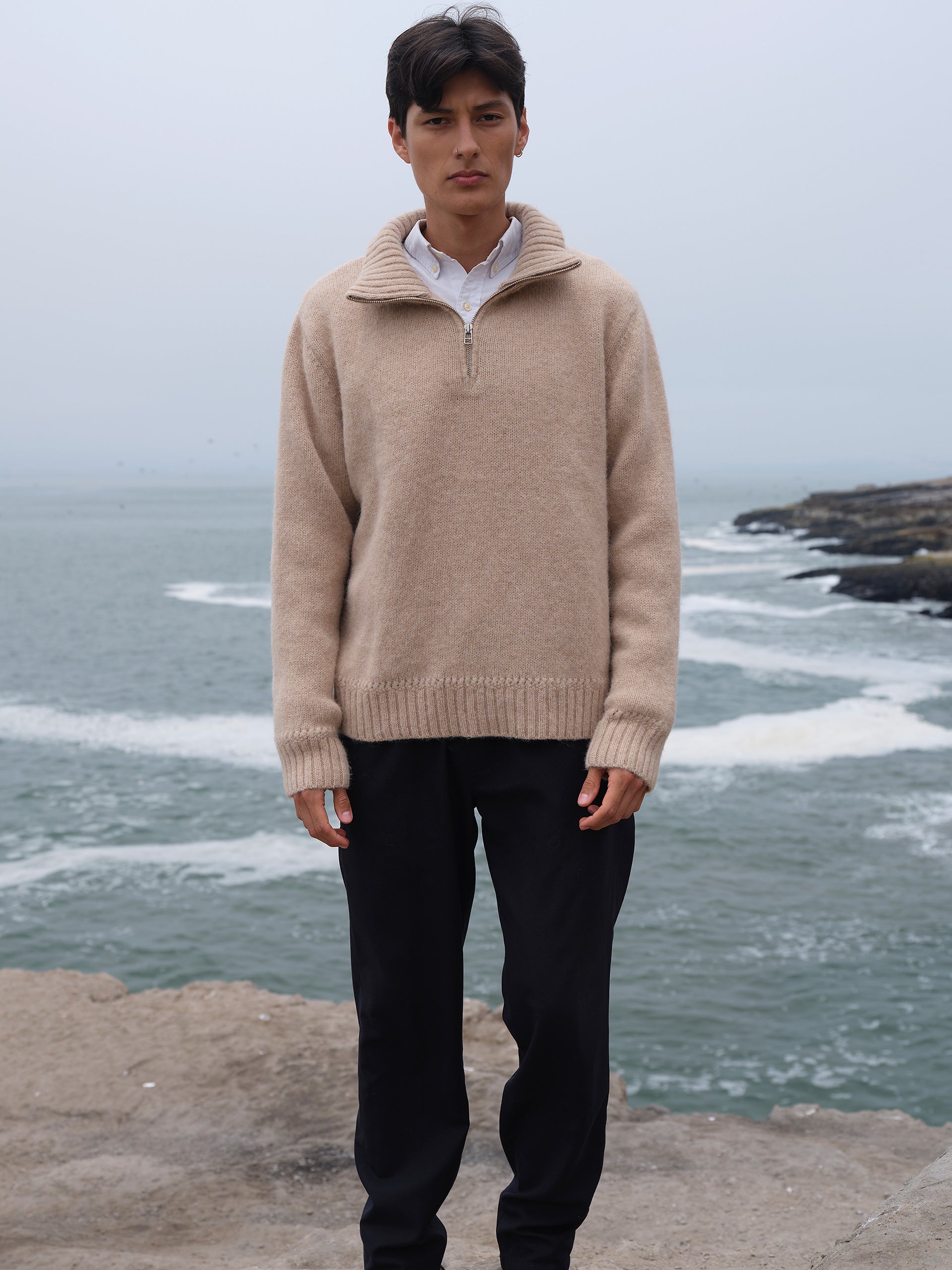 Alpaka Troyer Pullover in Natur von Manuela Bedford