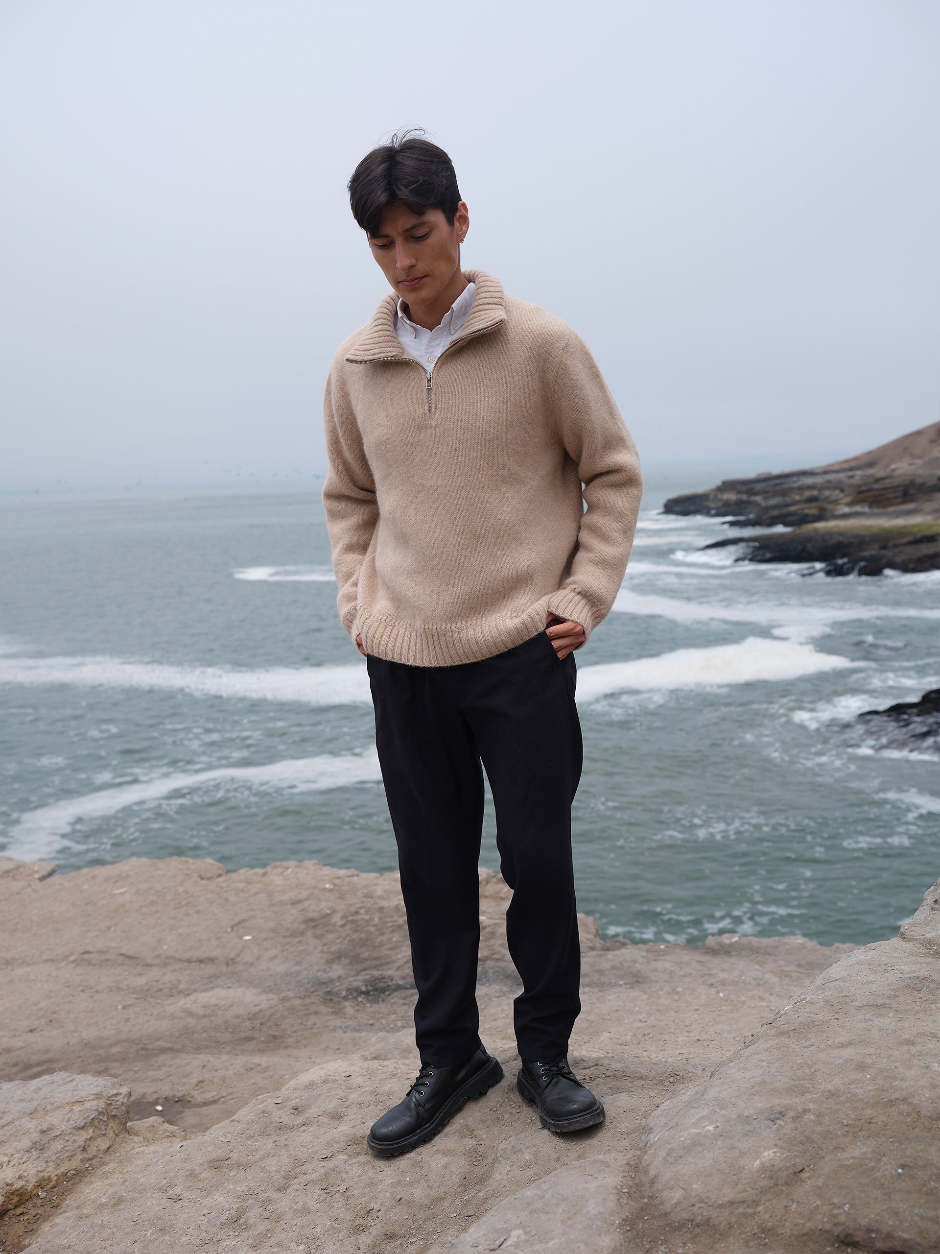 Alpaka Troyer Pullover in Natur von Manuela Bedford