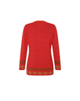 Alpaka Jacquard Strickjacke in Orange von Manuela Bedford