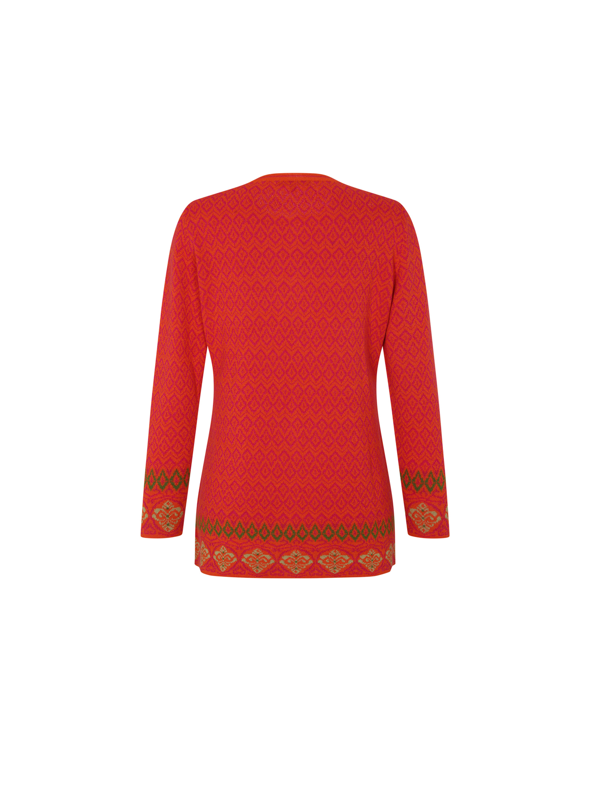 Alpaka Jacquard Strickjacke in Orange von Manuela Bedford