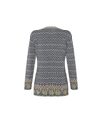 Alpaka Jacquard Strickjacke in Marine von Manuela Bedford