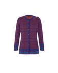 Alpaka Jacquard Strickjacke in Blau von Manuela Bedford