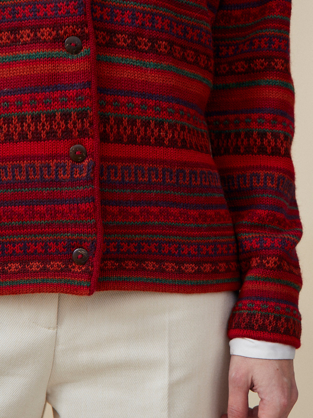 Rayas Alpaka Strickjacke aus 100 Prozent Alpakawolle von Manuela Bedford