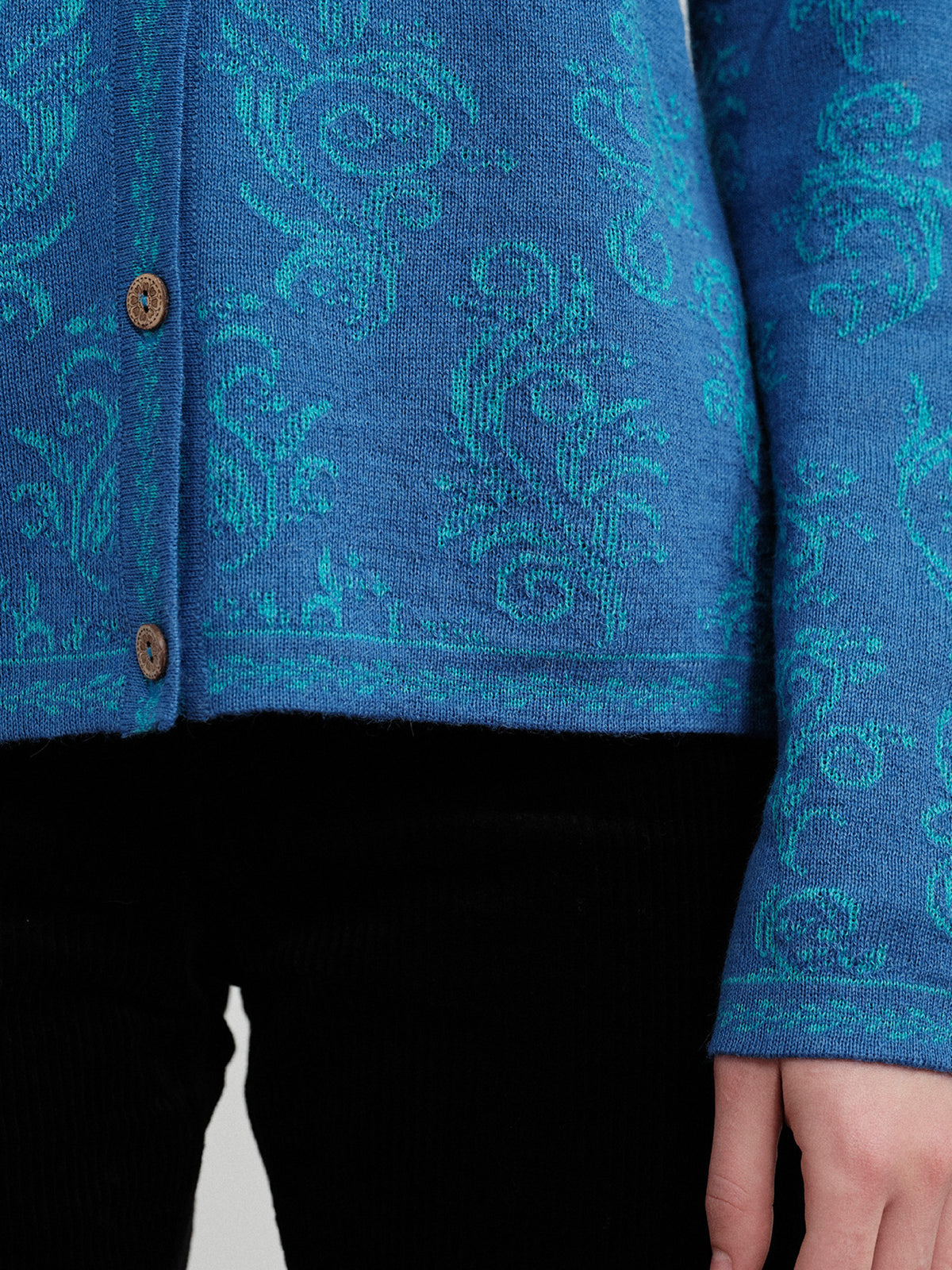 Alpaka Cardigan in Blau von Manuela Bedford