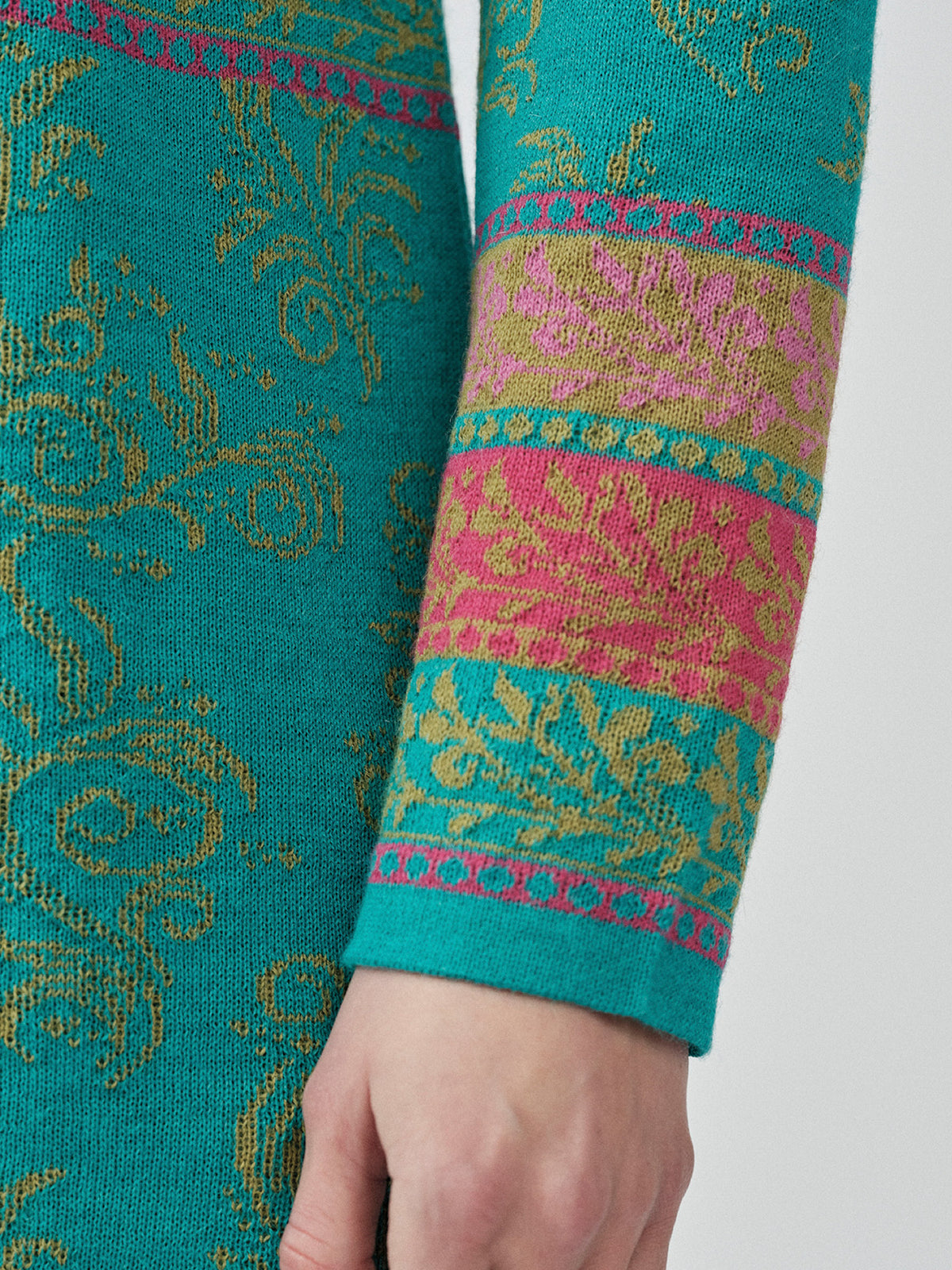 Alpaka Cardigan in Türkis von Manuela Bedford