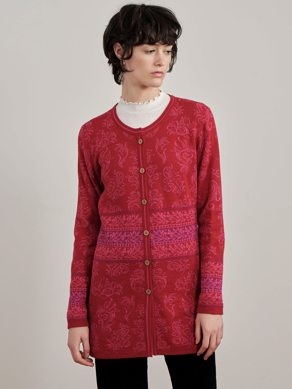 Alpaka Cardigan in Rot von Manuela Bedford