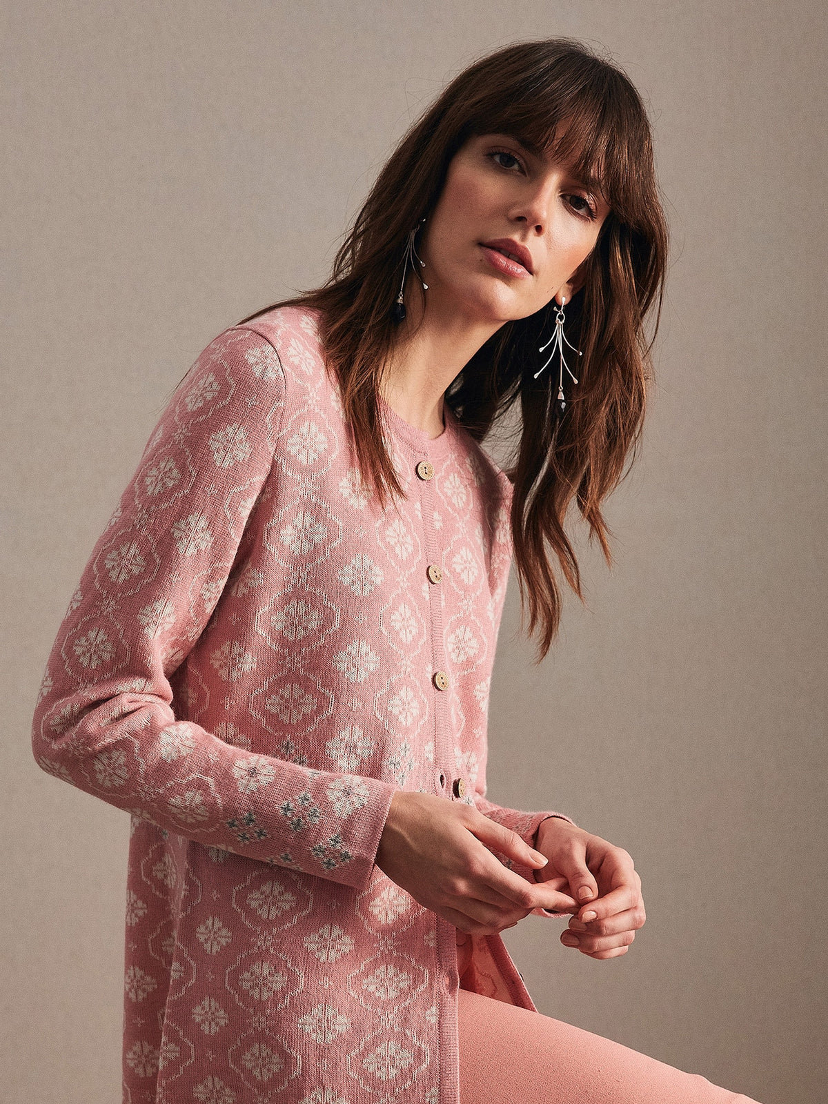 Lange Alpaka Strickjacke aus Baby Alpaka von Manuela Bedford