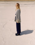 Alpaka Jacquard Strickjacke in Marine von Manuela Bedford