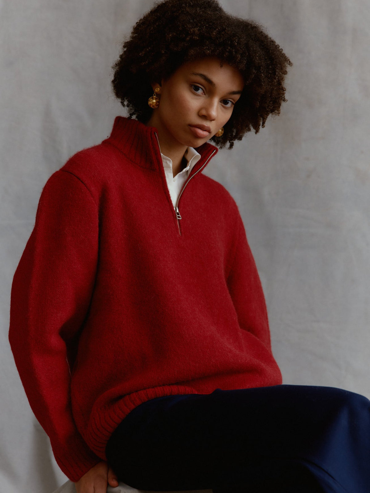 Alpaka Troyer Pullover in Rot von Manuela Bedford