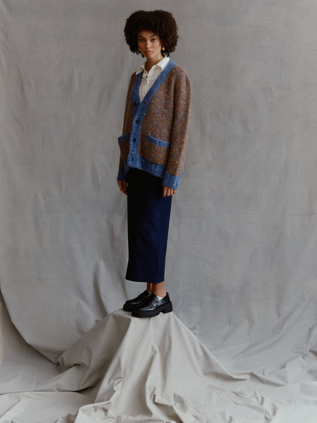 Vero Alpaka Cardigan Multicolor Detailansicht