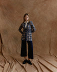 Theresa Alpaka Jacquard Strickjacke in Jeans von Manuela Bedford