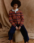 Pintado Alpaka Strickjacke im Multicolor Muster getragen