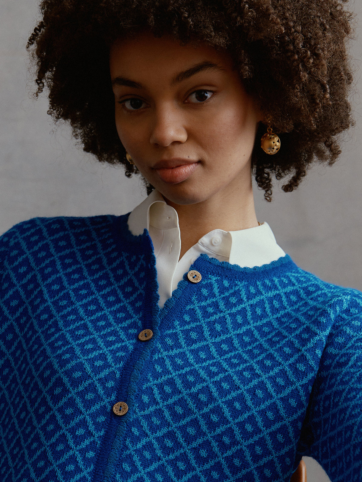 Alpaka Aura Cardigan in Blau von Manuela Bedford