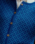 Alpaka Cardigan Aura in Blau von Manuela Bedford