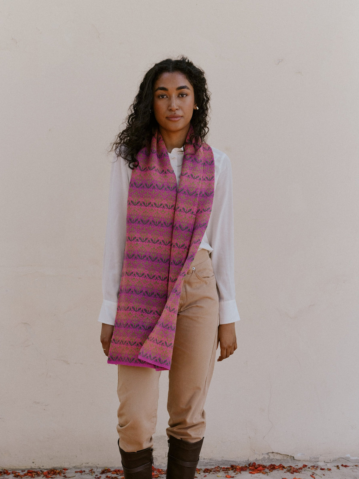 Alpaka Schal in Fuchsia von Manuela Bedford 