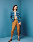 Beatriz Alpaka Strickjacke in Türkis von Manuela Bedford
