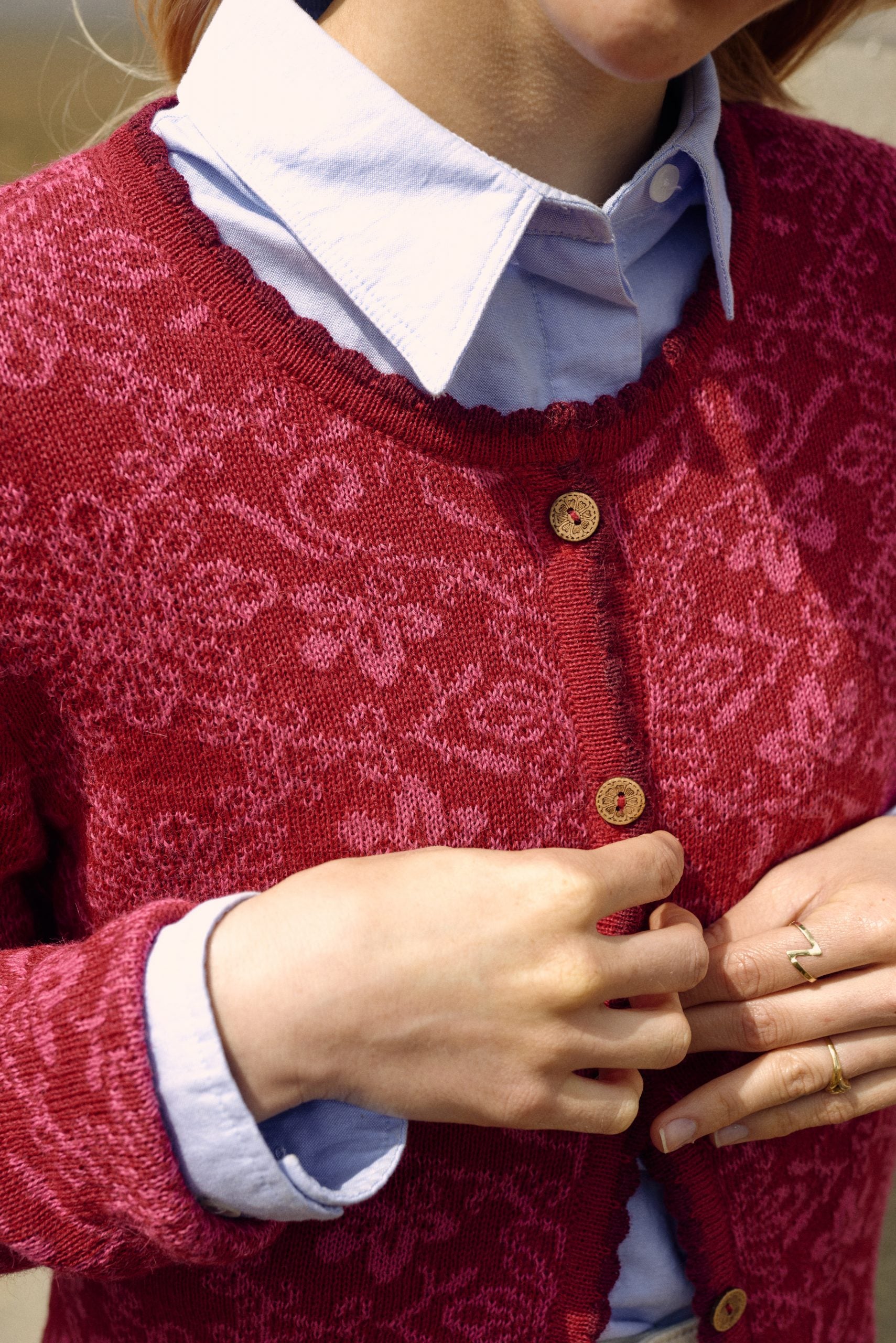 Camila Cardigan in Fuchsia aus 100% Alpaka Wolle
