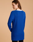Langer Alpaka Cardigan in Königsblau von Manuela Bedford