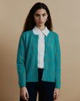 Maria Luisa Baby Alpaka Strickjacke in Türkis von Manuela Bedford