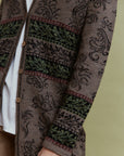Luz Alpaka Strickjacke mit feinen Borten
