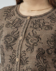 Braune Baby Alpaka Strickjacke Detailansicht
