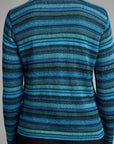 Alpaka Cardigan Rayas in Türkis
