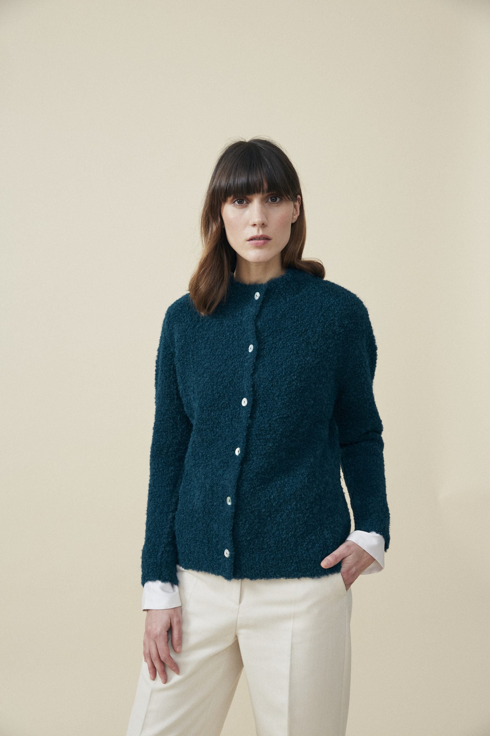 Cruz Bouclé cardigan made of alpaca wool 