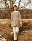 Alpaka Cardigan in Rosa und Grau von Manuela Bedford