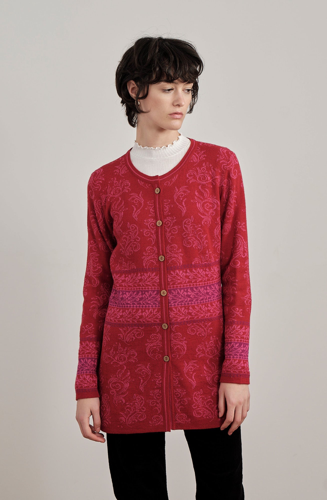 Alpaka Cardigan in Rot von Manuela Bedford